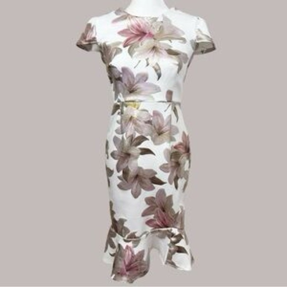 Enfocus Studio Pink Floral Midi Dress